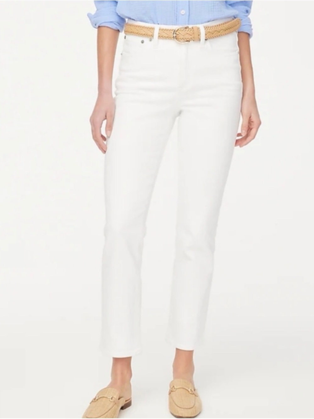J. Crew Bright White Essential Straight  Jeans - 25